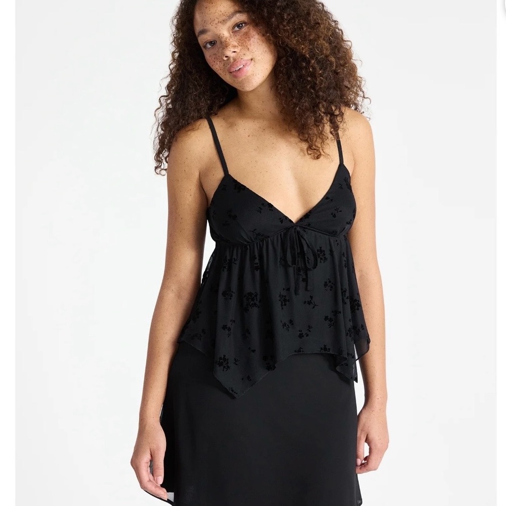 No Boundaries Black Satin-Look Cami Top